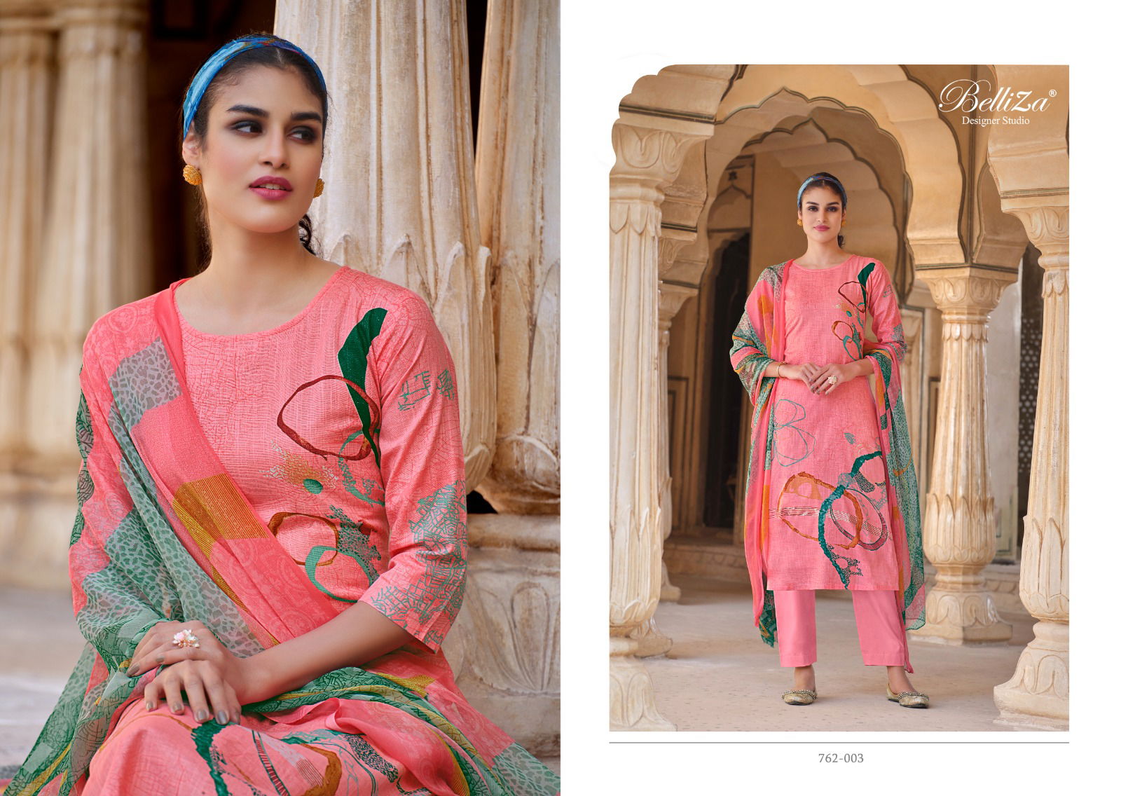 Meraki By Belliza Printed Cotton Dress Material Catalog